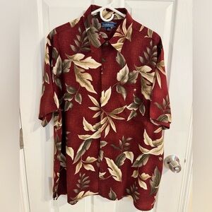 Croft & Barrow Red Leaf Print Casual Shirt